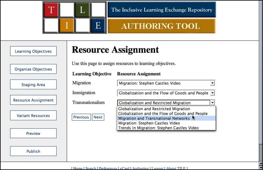 Authoring tool resource assignment